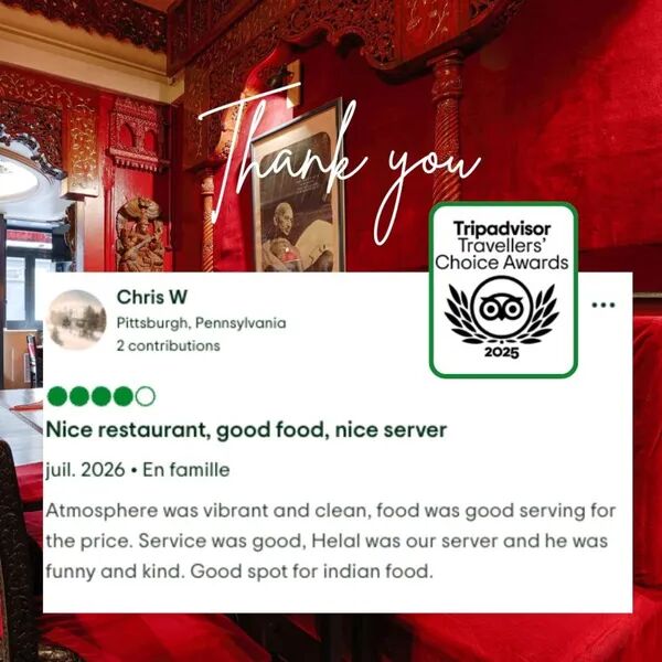 🏆 New Aqib récompensé par Tripadvisor !